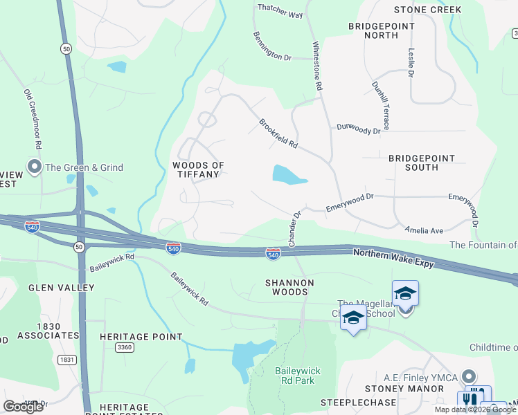 map of restaurants, bars, coffee shops, grocery stores, and more near 713 Lanham Place in Raleigh