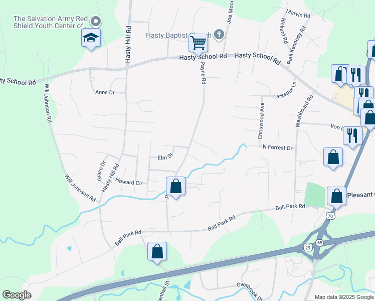 map of restaurants, bars, coffee shops, grocery stores, and more near 138 Birch Tree Lane in Thomasville