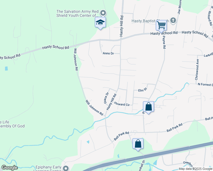 map of restaurants, bars, coffee shops, grocery stores, and more near 110 Lindsay Court in Thomasville