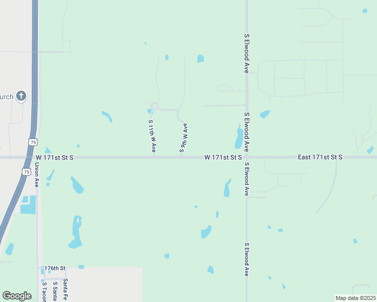 map of restaurants, bars, coffee shops, grocery stores, and more near 17083 South 9th West Avenue in Glenpool