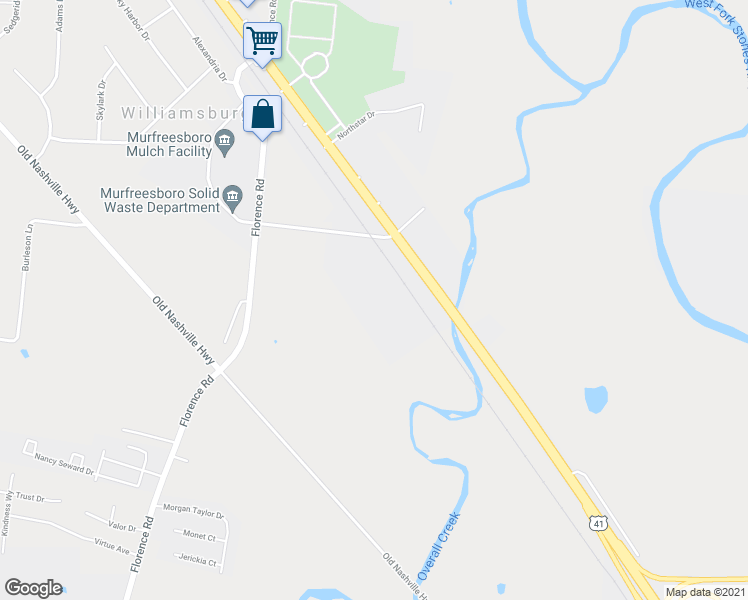 map of restaurants, bars, coffee shops, grocery stores, and more near 4500 Singer Road in Murfreesboro