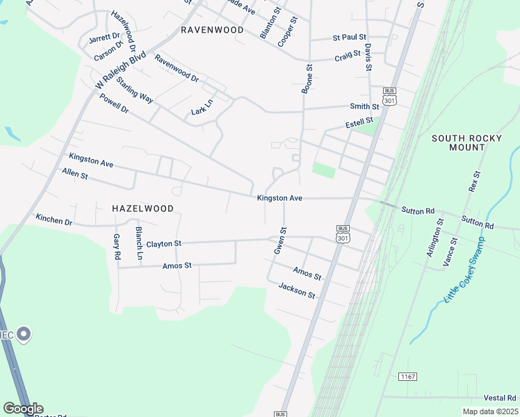 map of restaurants, bars, coffee shops, grocery stores, and more near 2520 Dalton Road in Rocky Mount