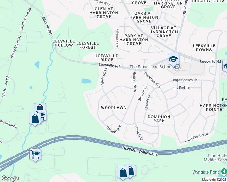 map of restaurants, bars, coffee shops, grocery stores, and more near 7044 Bellard Court in Raleigh