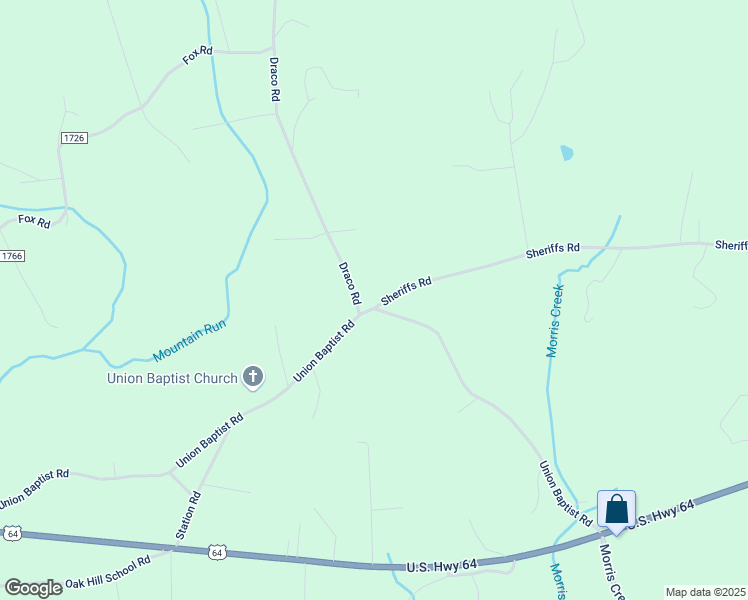 map of restaurants, bars, coffee shops, grocery stores, and more near 5317 Sheriffs Road in Lenoir