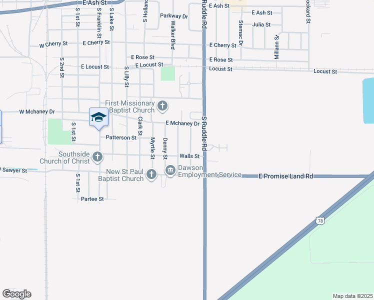map of restaurants, bars, coffee shops, grocery stores, and more near 1125 Knowles Street in Blytheville