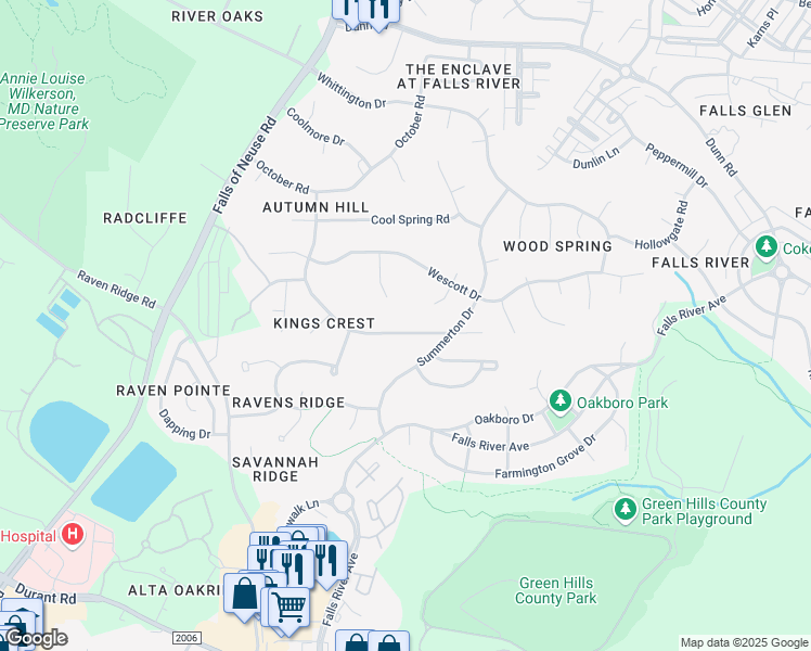 map of restaurants, bars, coffee shops, grocery stores, and more near 10500 Crisp Drive in Raleigh
