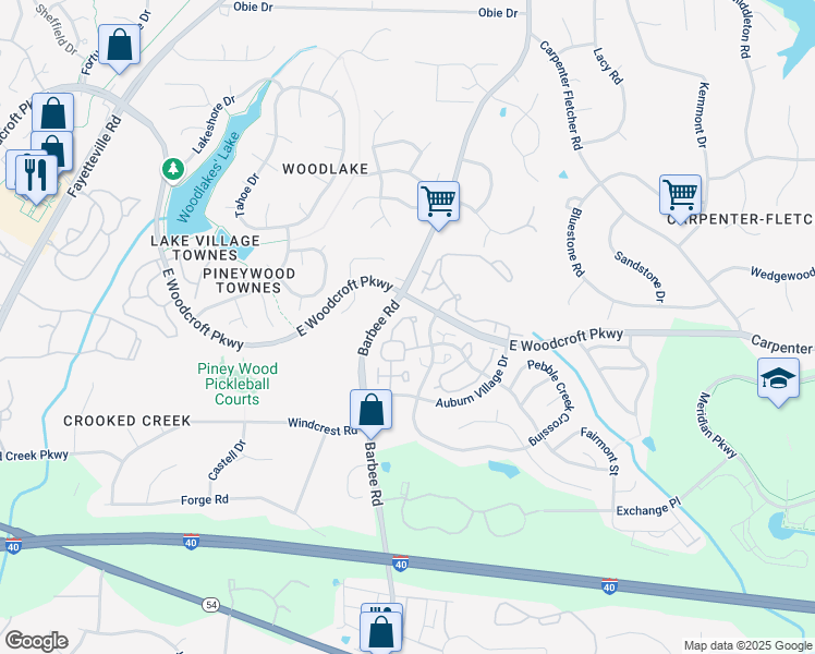 map of restaurants, bars, coffee shops, grocery stores, and more near 919 Cinnamon Drive in Durham