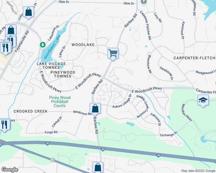 map of restaurants, bars, coffee shops, grocery stores, and more near 918 Cinnamon Drive in Durham