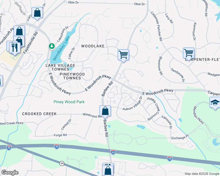 map of restaurants, bars, coffee shops, grocery stores, and more near 968 Cinnamon Drive in Durham
