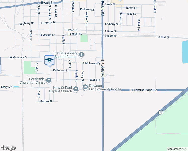 map of restaurants, bars, coffee shops, grocery stores, and more near 1125 Knowles Street in Blytheville