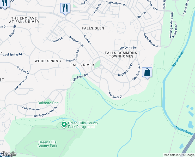 map of restaurants, bars, coffee shops, grocery stores, and more near 10405 Cokesbury Lane in Raleigh