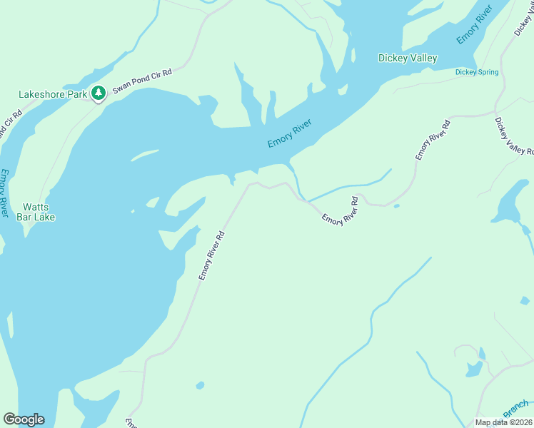 map of restaurants, bars, coffee shops, grocery stores, and more near 385 Emory River Road in Harriman