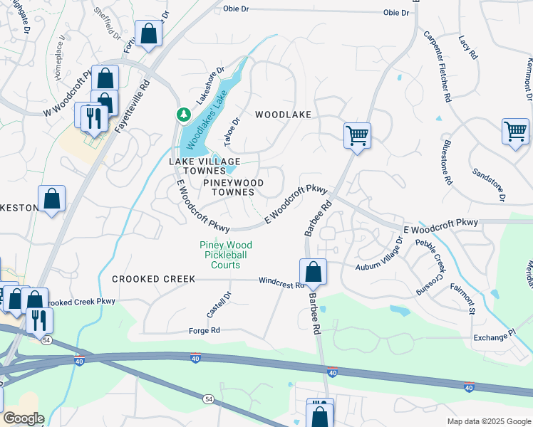 map of restaurants, bars, coffee shops, grocery stores, and more near 7 Waconda Court in Durham
