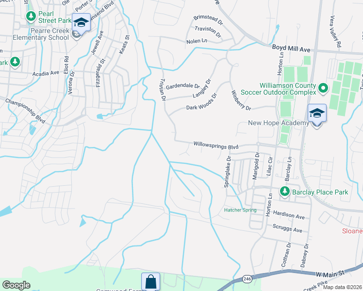 map of restaurants, bars, coffee shops, grocery stores, and more near 511 Skyhawk Place in Franklin