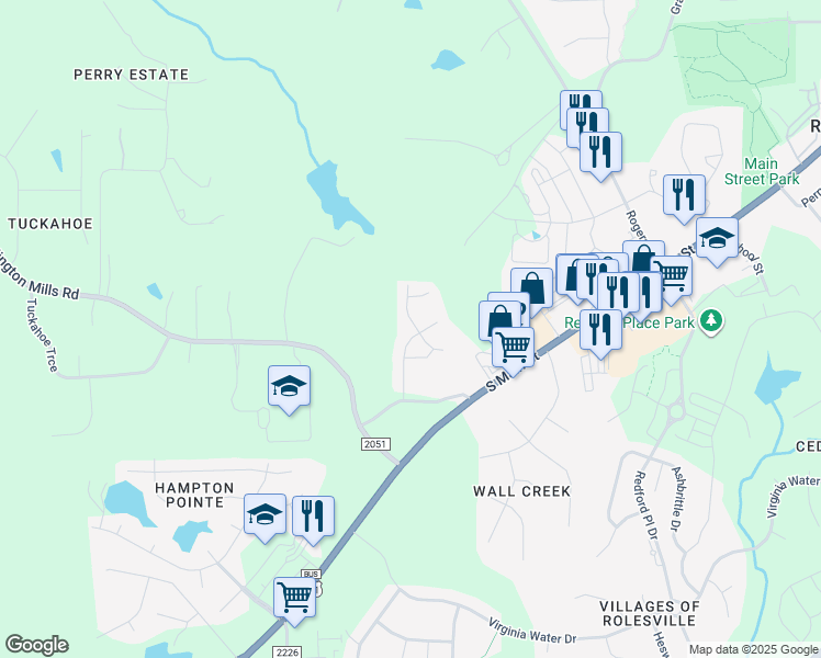 map of restaurants, bars, coffee shops, grocery stores, and more near 500 Barrington Hall Drive in Wake Forest