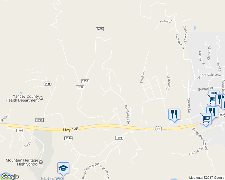map of restaurants, bars, coffee shops, grocery stores, and more near Barebridge Drive in Burnsville