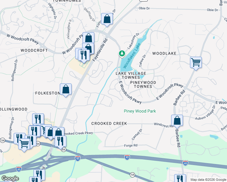 map of restaurants, bars, coffee shops, grocery stores, and more near 800 Lydias Way in Durham