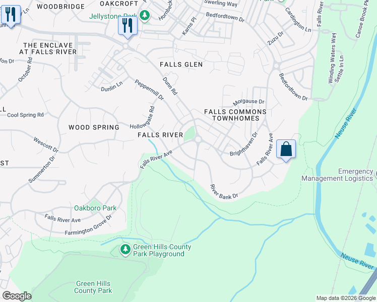 map of restaurants, bars, coffee shops, grocery stores, and more near 10440 Cokesbury Lane in Raleigh