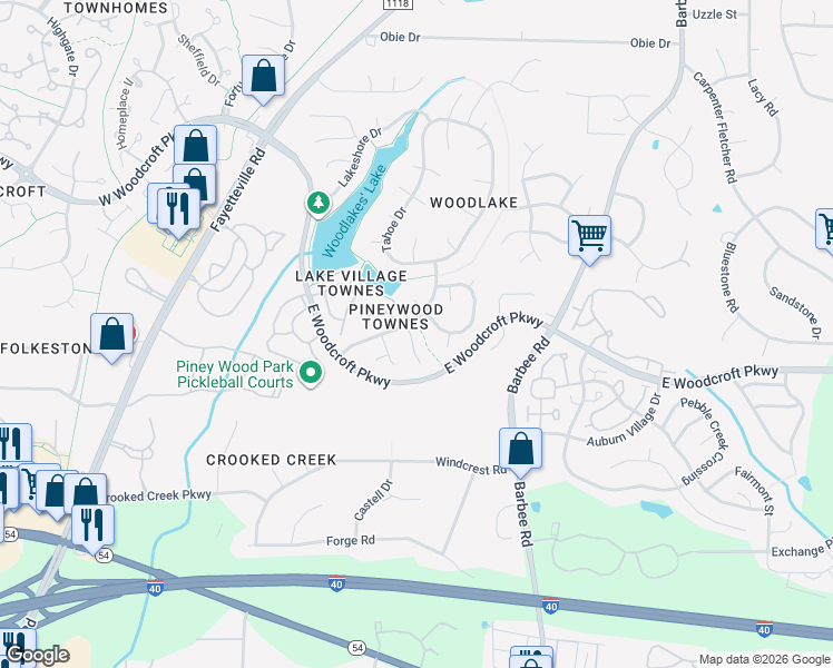 map of restaurants, bars, coffee shops, grocery stores, and more near 1 Drummond Court in Durham