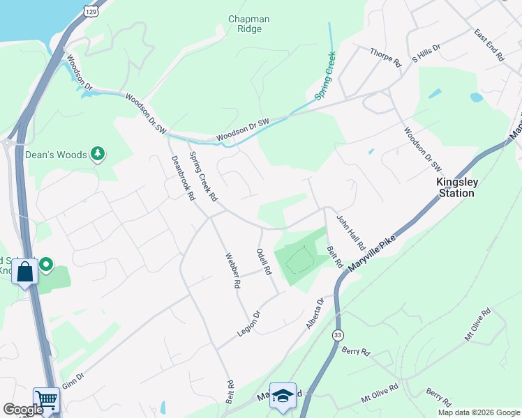 map of restaurants, bars, coffee shops, grocery stores, and more near 2147 Belt Road in Knoxville