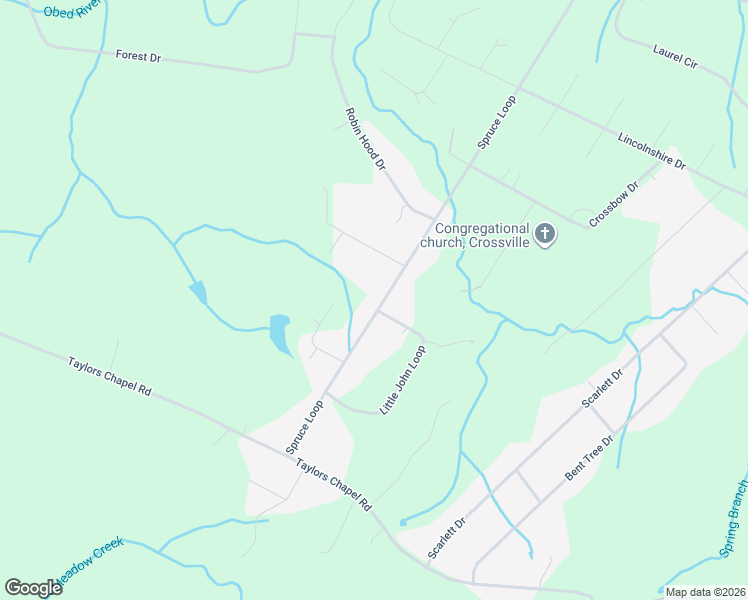 map of restaurants, bars, coffee shops, grocery stores, and more near 2396 Spruce Loop in Crossville