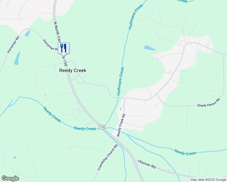 map of restaurants, bars, coffee shops, grocery stores, and more near 595 Reedy Creek School Drive in Lexington