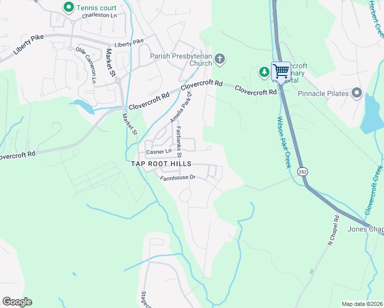 map of restaurants, bars, coffee shops, grocery stores, and more near 1712 Biscayne Drive in Franklin