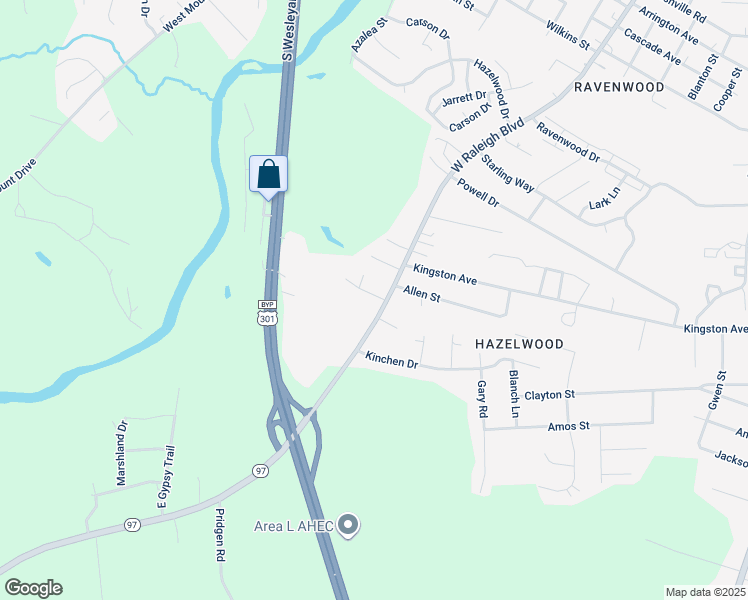 map of restaurants, bars, coffee shops, grocery stores, and more near 2508 West Raleigh Boulevard in Rocky Mount