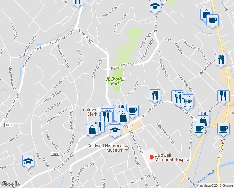 map of restaurants, bars, coffee shops, grocery stores, and more near 316 Main Street Northwest in Hudson