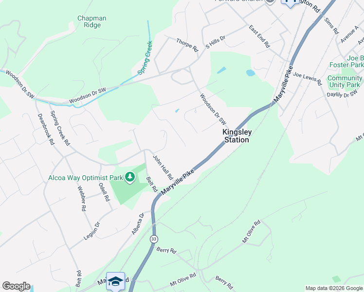map of restaurants, bars, coffee shops, grocery stores, and more near 2120 Franklin Lane in Knoxville