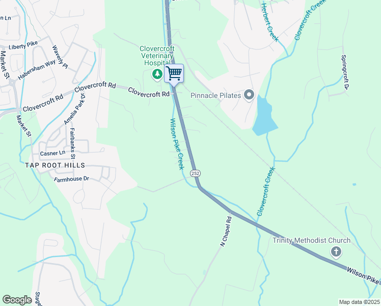 map of restaurants, bars, coffee shops, grocery stores, and more near 2016 Wilson Pike in Franklin
