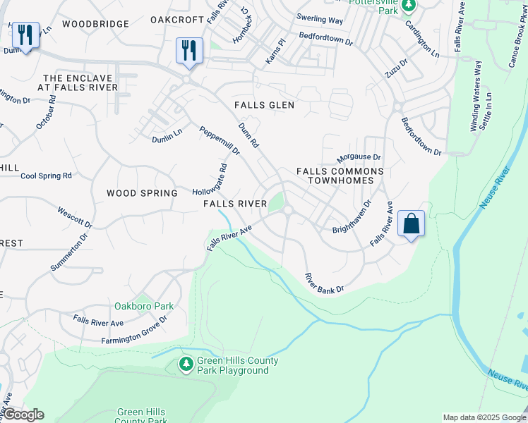 map of restaurants, bars, coffee shops, grocery stores, and more near 10508 Cokesbury Lane in Raleigh
