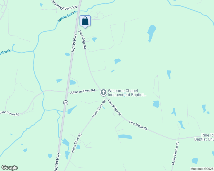 map of restaurants, bars, coffee shops, grocery stores, and more near 279 Pine Ridge Road in Zebulon
