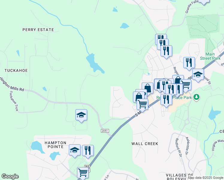 map of restaurants, bars, coffee shops, grocery stores, and more near 500 Barrington Hall Drive in Wake Forest