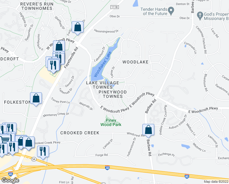 map of restaurants, bars, coffee shops, grocery stores, and more near 8 Lure Court in Durham