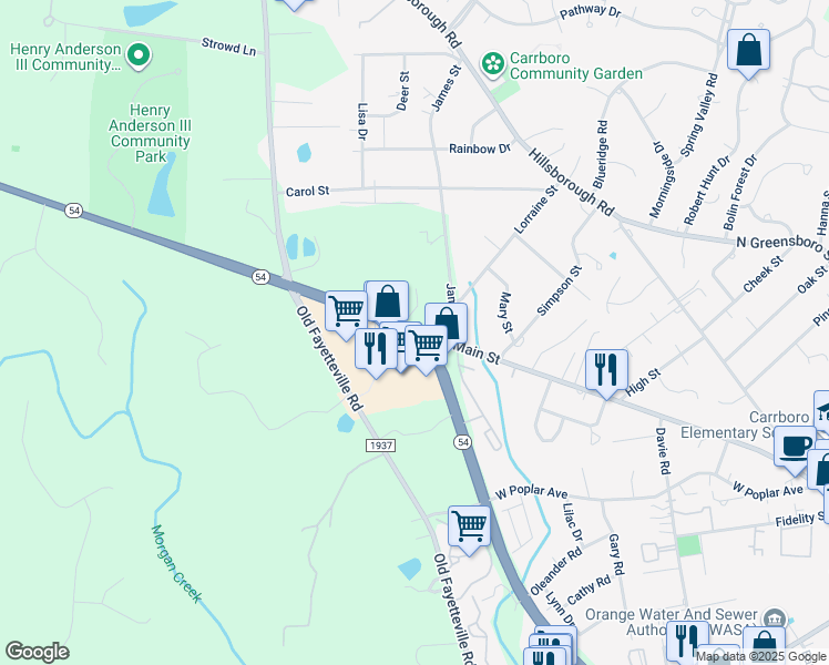 map of restaurants, bars, coffee shops, grocery stores, and more near in 