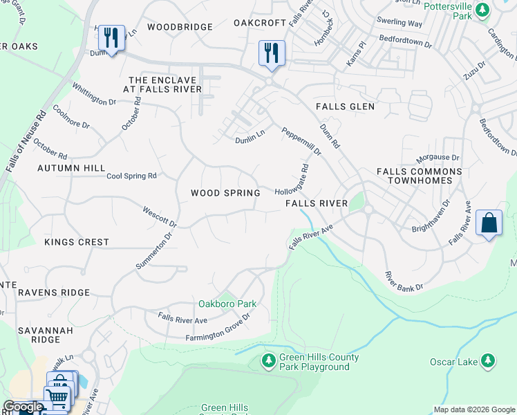 map of restaurants, bars, coffee shops, grocery stores, and more near 10616 Still Creek Court in Raleigh