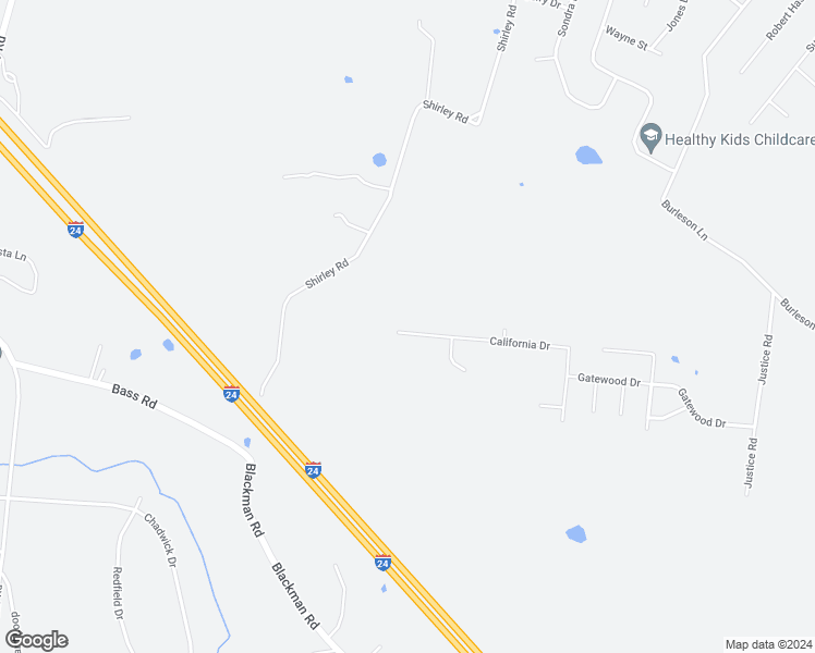 map of restaurants, bars, coffee shops, grocery stores, and more near 1420 California Drive in Murfreesboro