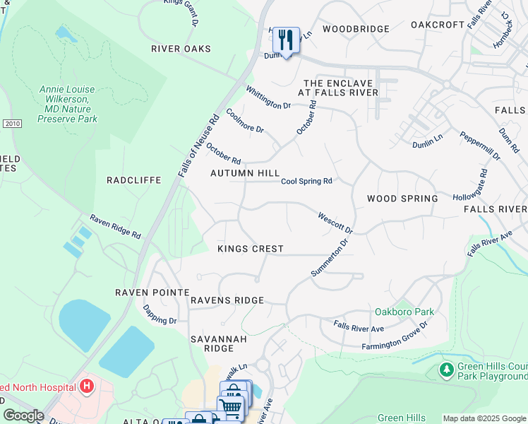 map of restaurants, bars, coffee shops, grocery stores, and more near 1408 Wescott Drive in Raleigh