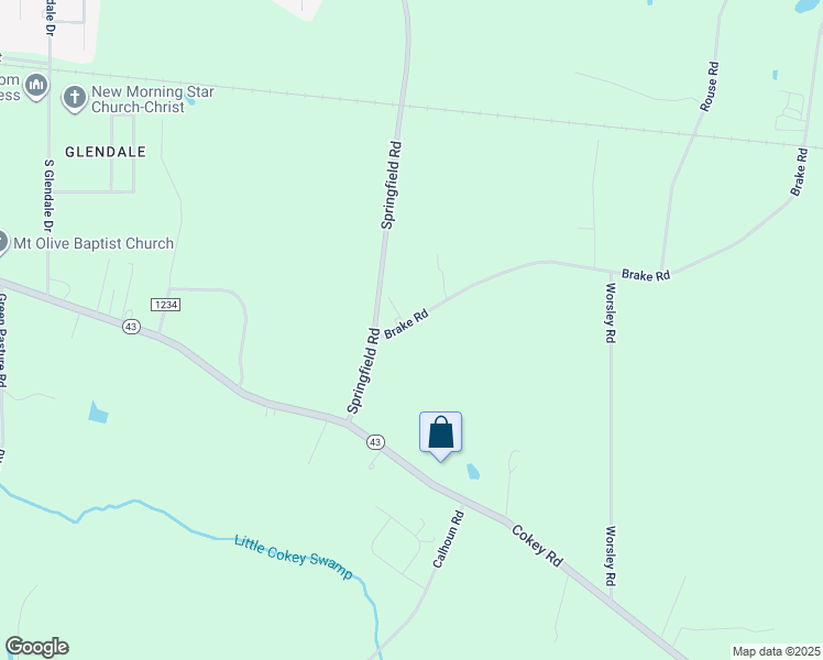map of restaurants, bars, coffee shops, grocery stores, and more near 73 Brake Road in Rocky Mount