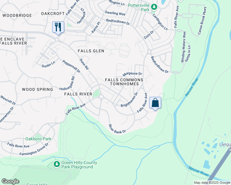 map of restaurants, bars, coffee shops, grocery stores, and more near 10866 Cokesbury Lane in Raleigh