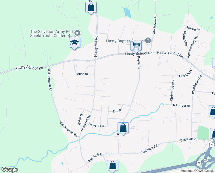 map of restaurants, bars, coffee shops, grocery stores, and more near 14 Buck Forest Lane in Thomasville