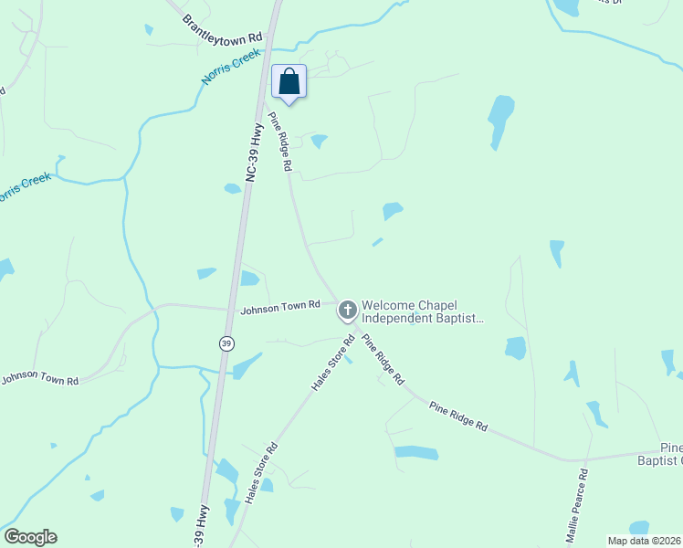 map of restaurants, bars, coffee shops, grocery stores, and more near 231 Pine Ridge Road in Zebulon