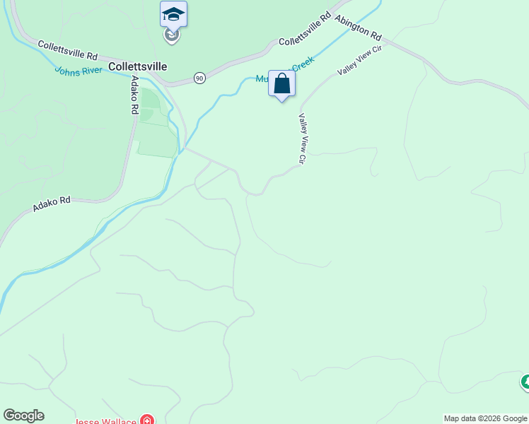 map of restaurants, bars, coffee shops, grocery stores, and more near 5111 Valley View Circle in Lenoir