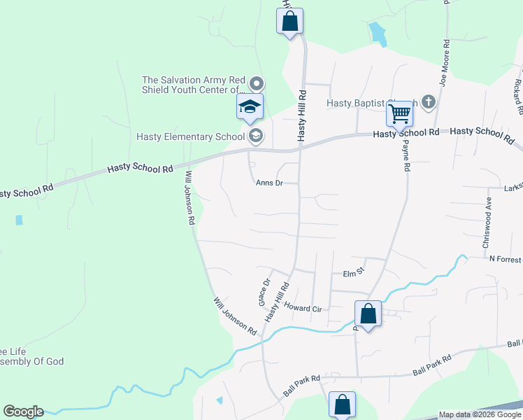 map of restaurants, bars, coffee shops, grocery stores, and more near 18 Stoney Point Court in Thomasville