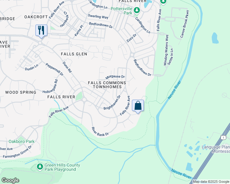 map of restaurants, bars, coffee shops, grocery stores, and more near 10837 Connally Lane in Raleigh
