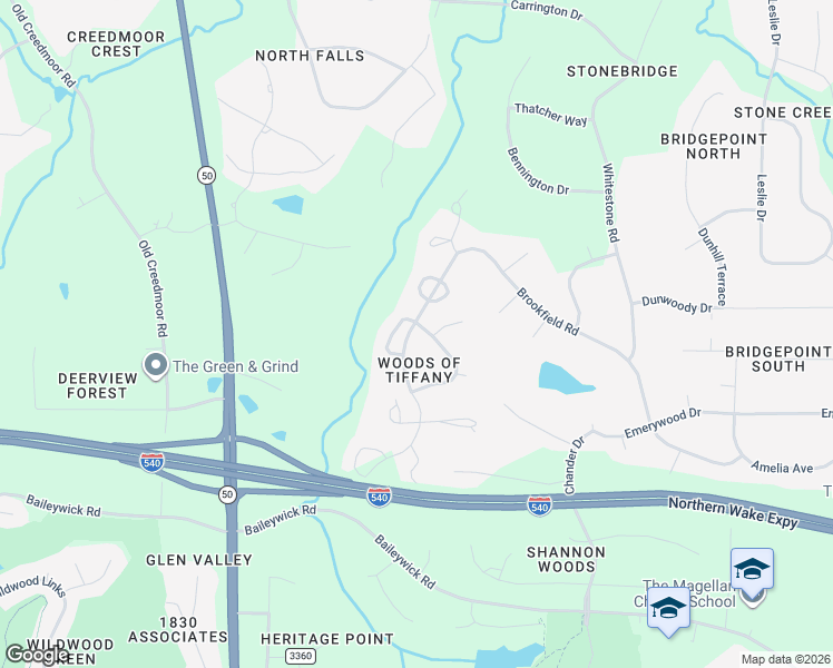map of restaurants, bars, coffee shops, grocery stores, and more near 1005 Berwyn Way in Raleigh
