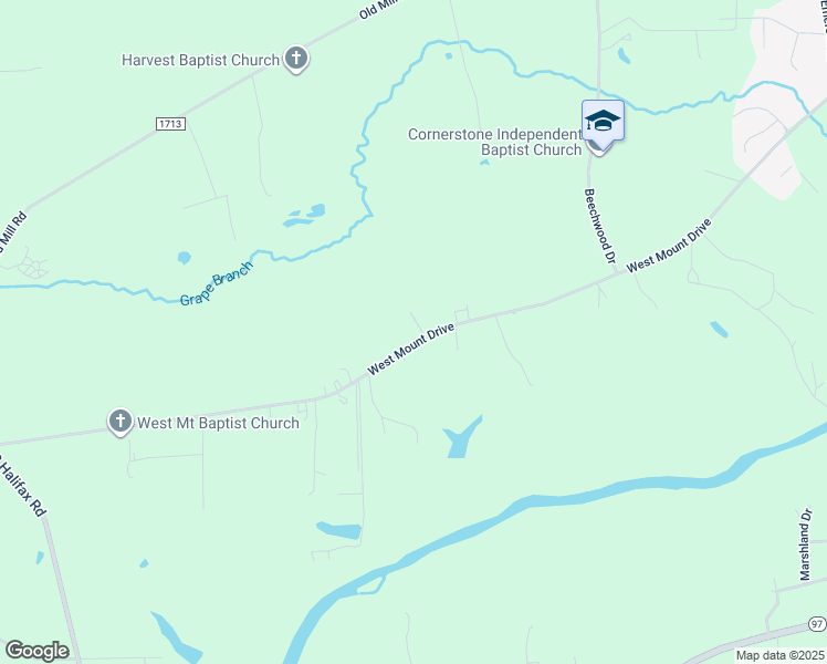 map of restaurants, bars, coffee shops, grocery stores, and more near 9172 West Mount Drive in Rocky Mount