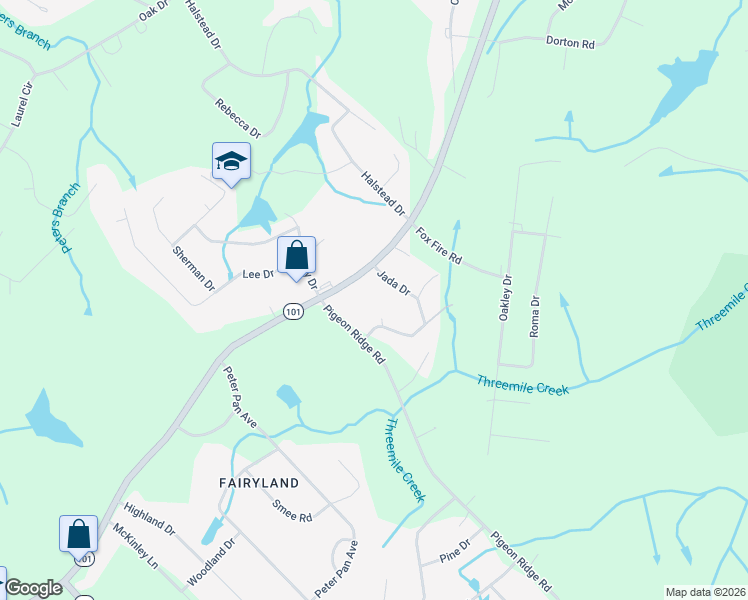 map of restaurants, bars, coffee shops, grocery stores, and more near 93 Pigeon Ridge Road in Crossville