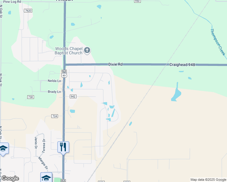 map of restaurants, bars, coffee shops, grocery stores, and more near 331 Emma Drive in Brookland